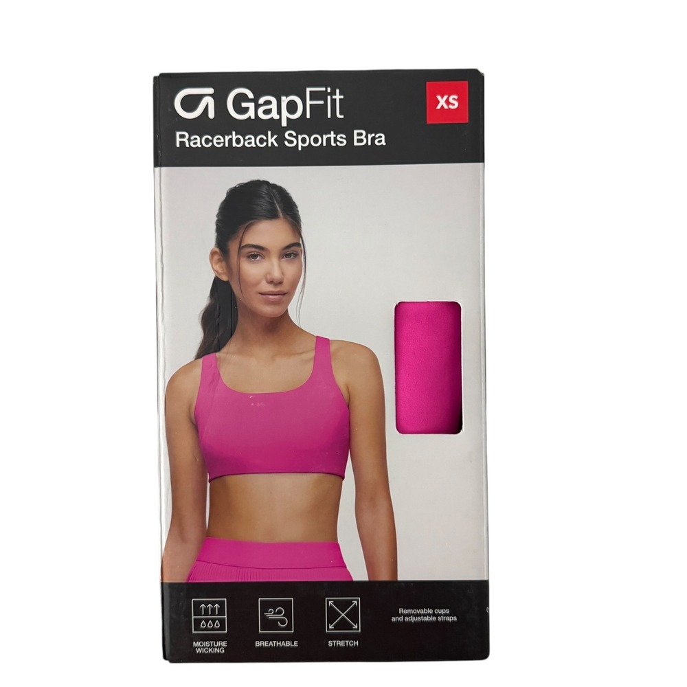 GapFit Racerback Sports Bra Womens XS Pink New Moisture Wicking Stretch